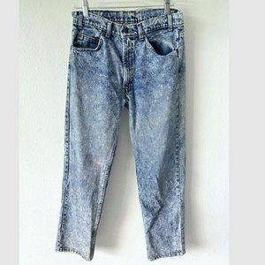 Levi's 505 Orange Tab Acid Wash Vintage 90's Hi Rise Distressed Jeans USA